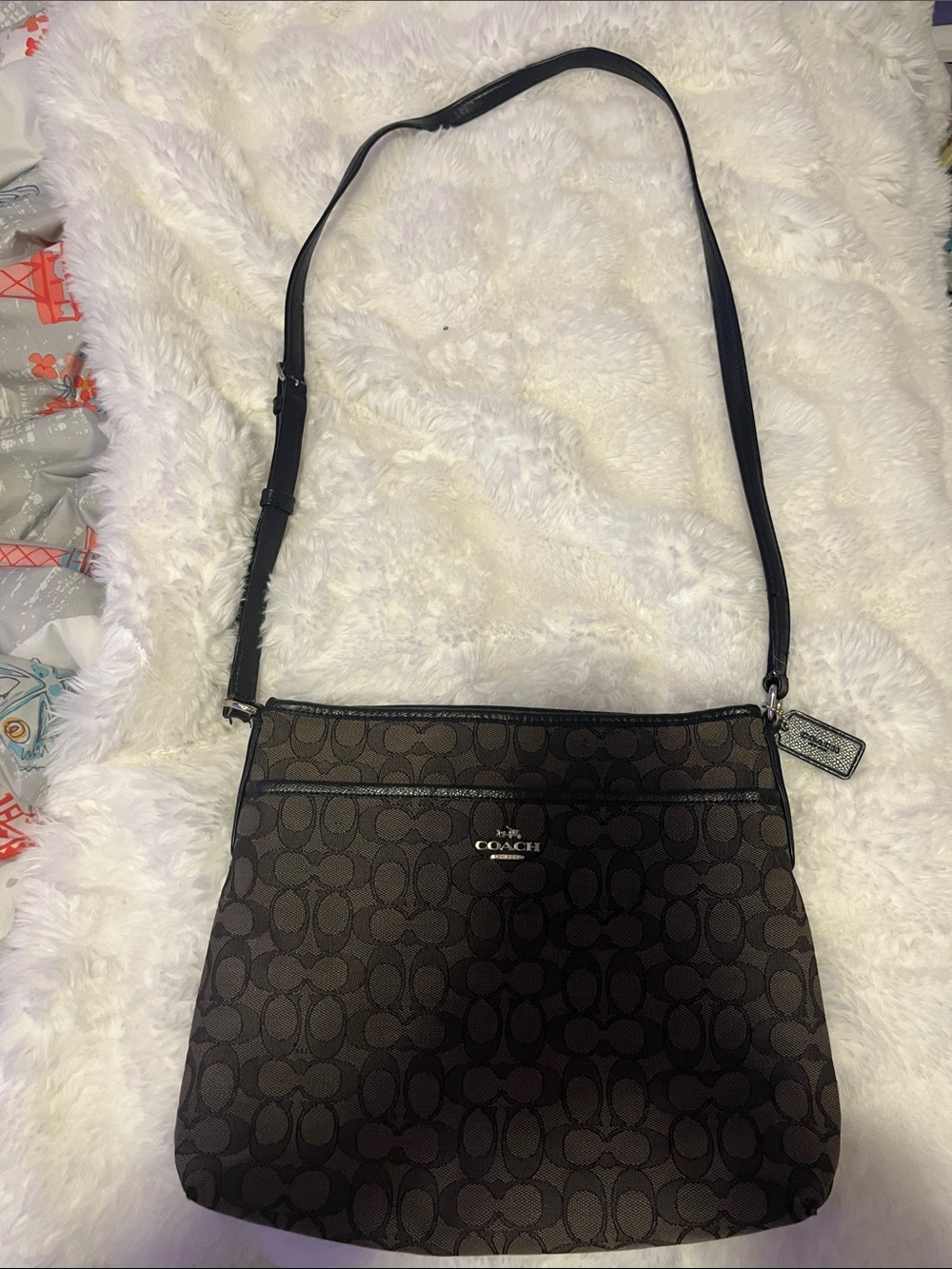 Coach Brown Signature Crossbody with Adjustable Strap
